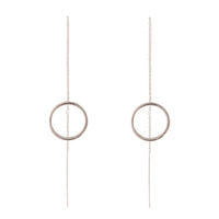 Sterling Silver Open Circle Thread-Through Earrings - link has visual effect only
