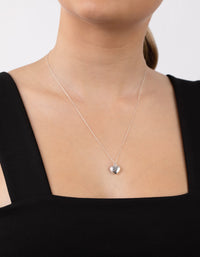 Sterling Silver Heart Locket Pendant Necklace - link has visual effect only