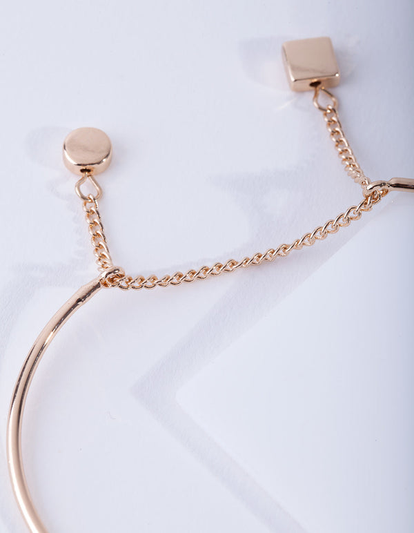 Gold Circle Charm Thread Bangle