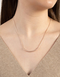 Rose Gold Sandblast Bar On Snake Chain Necklace - link has visual effect only