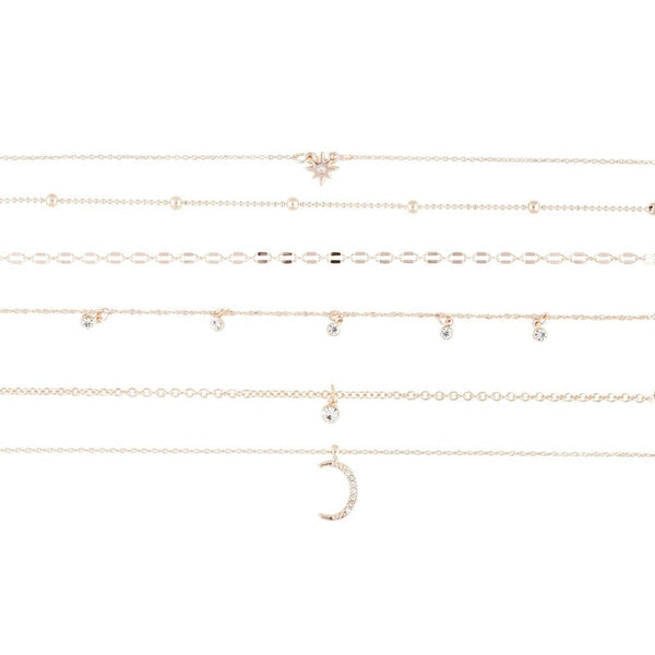 Rose Gold Celestial Fine Choker 6 Pack