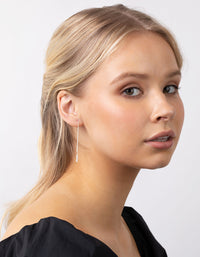 Sterling Silver Diamante Thread Earrings - link has visual effect only