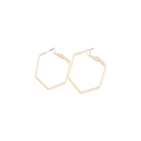 Gold Hexagon Hoop Earrings - link has visual effect only