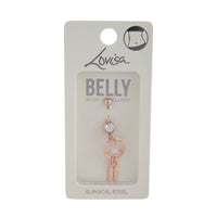 Rose Gold Surgical Steel Diamante Dreamcatcher Belly Bar - link has visual effect only