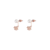 Rose Gold Diamante Pearl Leaf Earrings - link has visual effect only