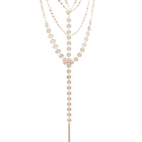 Gold Disc Chain Layered Lariat Necklace - link has visual effect only