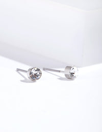 Kolczyki z rodowanymi diamentami 2MM - link has visual effect only