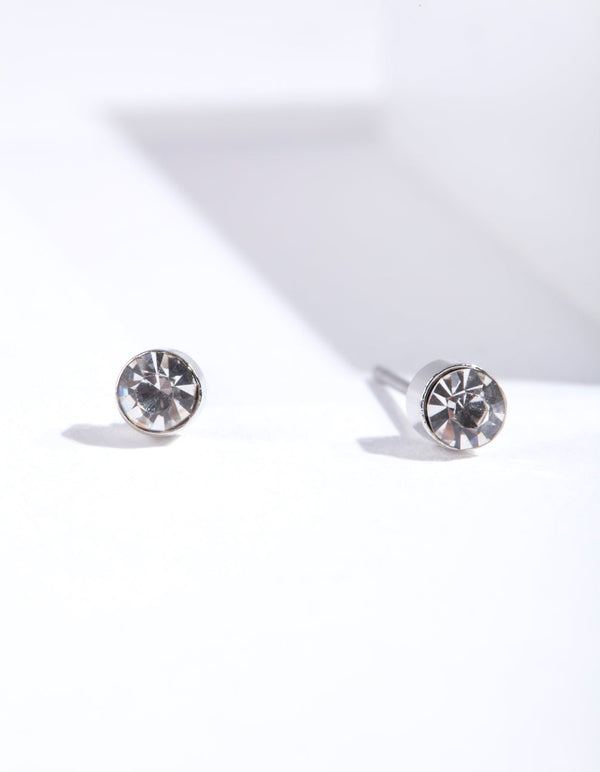Kolczyki z rodowanymi diamentami 2MM