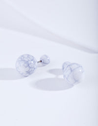 White Cracked Ball Earrings - link has visual effect only