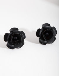 Black Rose Stud Earrings - link has visual effect only