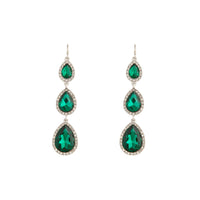 Green Graduated Teardrop Diamante Earrings - link has visual effect only