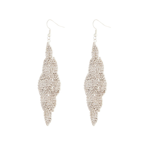 Silver Cupchain Cloud Drop Earrings