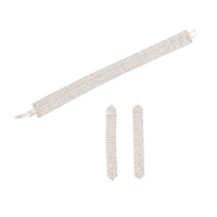 Silver Cup Chain Earrings And Bracelet Set - link has visual effect only