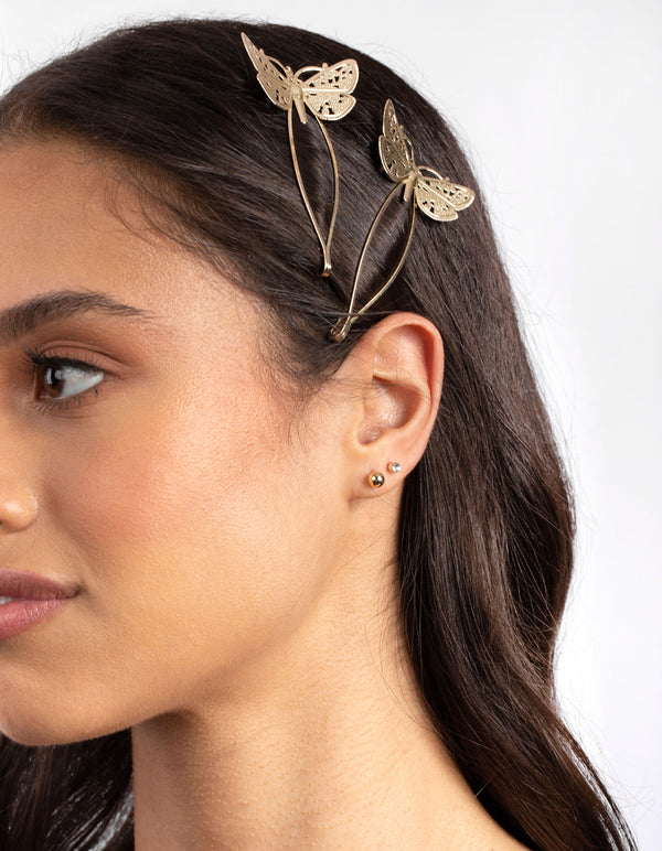 Gold Filigree Butterfly Clip Pack