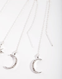 Silver Star Moon Drop Earring 2 Pack - link has visual effect only