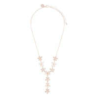 Rose Gold Acrylic And Diamante Flower Y Necklace - link has visual effect only