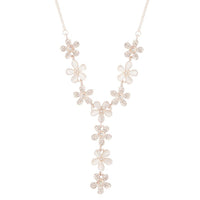 Rose Gold Acrylic And Diamante Flower Y Necklace - link has visual effect only
