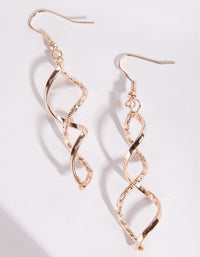 Rose Gold Cut Twist Drop Earrings - link has visual effect only