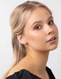 Sterling Silver Beaded Detail Hoops - link has visual effect only