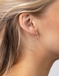 Sterling Silver Beaded Detail Hoops - link has visual effect only