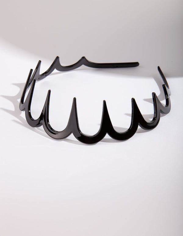 Black Acrylic Wave Headband
