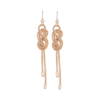 Rose Gold Knotted Chain Drop Earrings - link has visual effect only