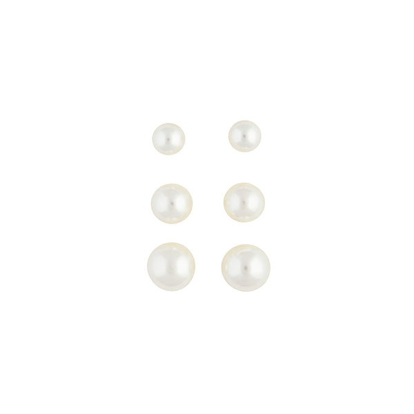 Pearl Gradual Stud Earring 3 Pack