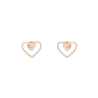 Rose Gold Diamante Cut-out Heart Earrings - link has visual effect only
