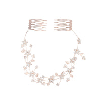 Rose Gold Diamante Flower Pearl Hair Vine - link has visual effect only