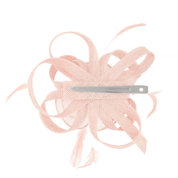 Pink Swirl and Feather Clip
