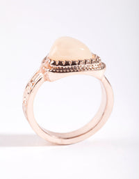 Rose Gold Large Stone Ring - link has visual effect only