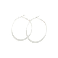 Silver Flat Edge Glitter Hoop Earrings - link has visual effect only
