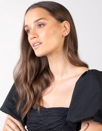 Silver Geometric Shape Stud Earring 12 Pack - link has visual effect only