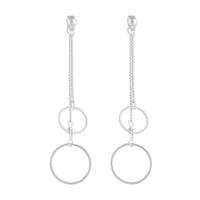 Silver Double Circle Chain Sandwich Earrings - link has visual effect only