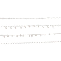 Srebrny łańcuszek i bransoletka na kostkę z diamentami (4 sztuki) - link has visual effect only