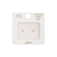 Gold Plated Sterling Silver 3mm Ball Stud Earrings - link has visual effect only