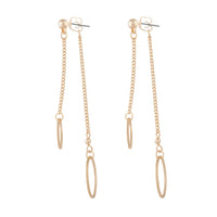 Gold Double Chain And Circle Drop Sandwich Earrings - link has visual effect only