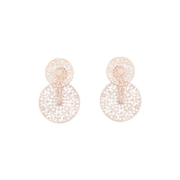 Rose Gold Circle Filigree Jacket Earrings - link has visual effect only
