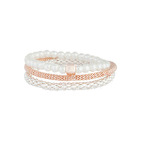 Mixed Metal Pearl Bracelet 3 Pack - link has visual effect only