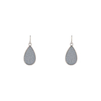 Rhodium Glitter Teardrop Earrings - link has visual effect only
