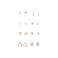 Silver Little Flower 8 Pack Stud Earring - link has visual effect only