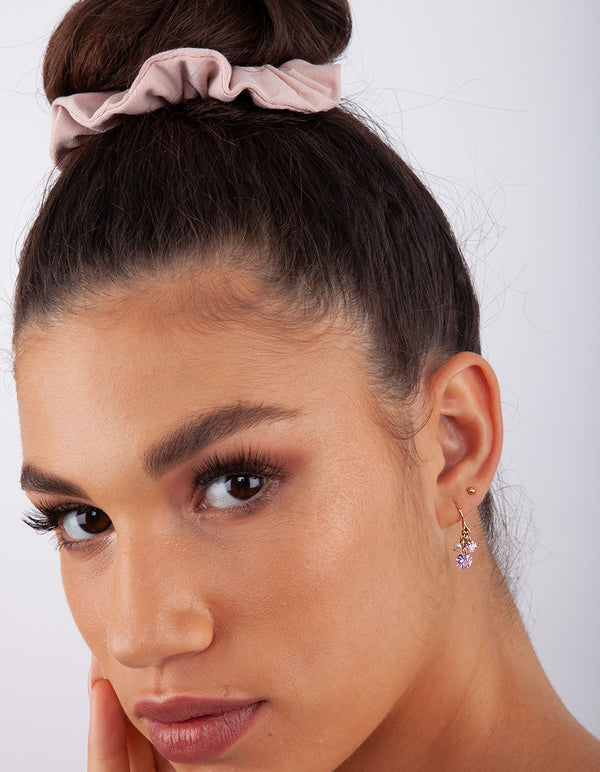 Pink Black Grey Jersey Scrunchie Pack
