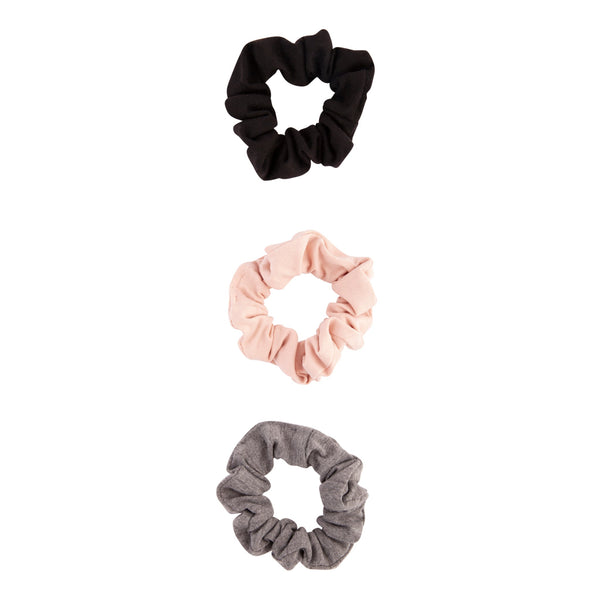 Pink Black Grey Jersey Scrunchie Pack