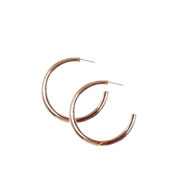 Gold Rounded 4.5Cm Hoop Earrings