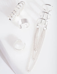 Silver Chain Tassel Ear Stack - link has visual effect only