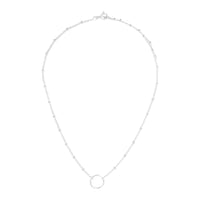 Sterling Silver Open Circle And Metal Bead Choker - link has visual effect only