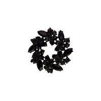Black Diamante Leaf Round Brooch - link has visual effect only