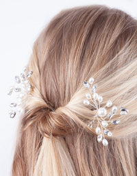 Pearl & Diamante Bun Slide 2 Pack - link has visual effect only