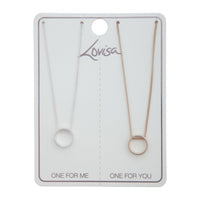 Tear and Share Silver Gold Circle Necklace Pack - link has visual effect only