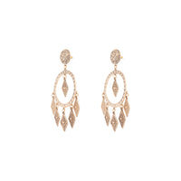 Antique Gold Textured Diamante Circle Earrings - link has visual effect only